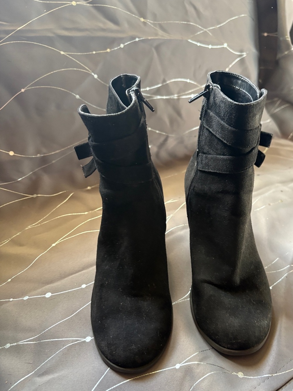 American Eagle Outfitters Black Suede Ankle Booties